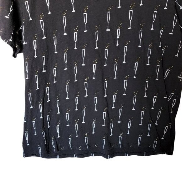 Lane Bryant Black Champagne Flute‎ Print Short Sleeve Tee Plus Size 18 20 - Picture 4 of 8
